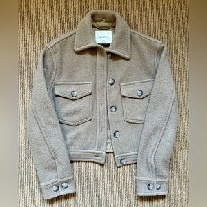 Aritzia Wilfred Free Tan Wool Coat